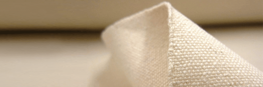 Natural cotton canvas fabric close-up