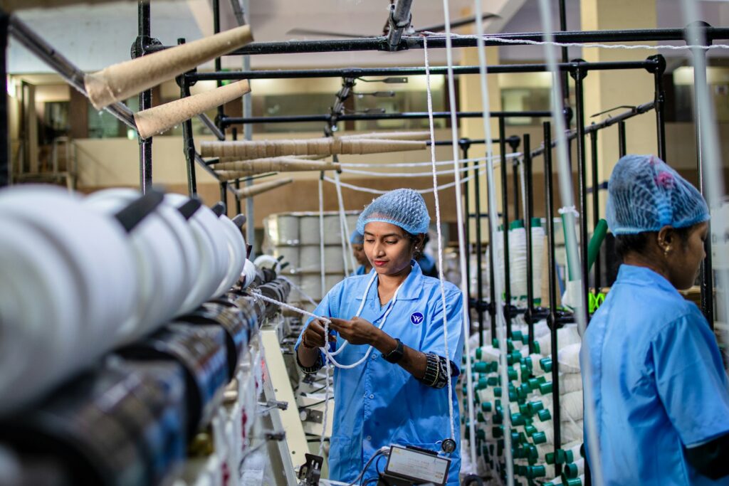 Our team at work on textile machinery - A K Industrial Fabrics, Kanpur